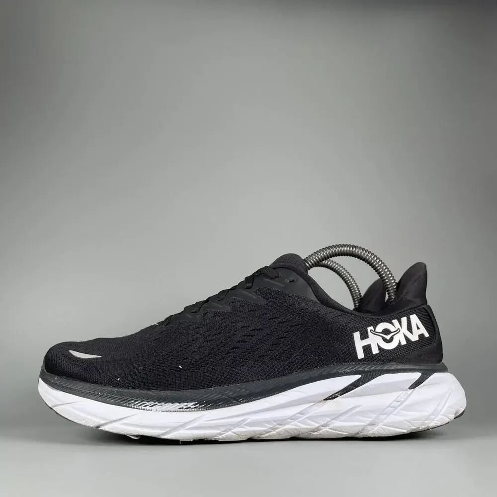 Hoka One One Clifton 8 Women's 9 D Wide Black Running Sneakers Athletic Shoe GUC